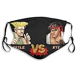 Street Fighter Ryu Vs Guile Reusable Face Cover