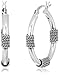 Sterling Silver Balinese Station Hoop Earrings