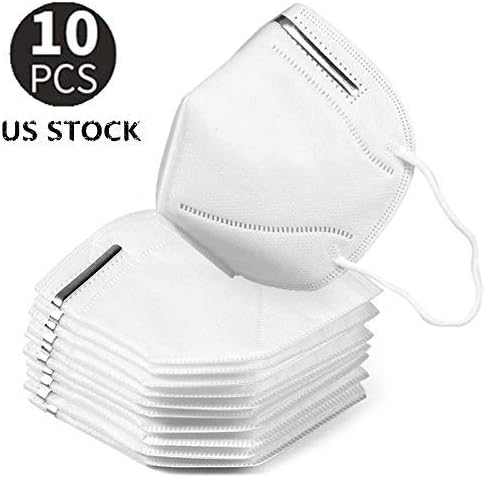 10PCS KN95 Ma-sk, 6 Layer Disposable Face Ma-sks Filter 95% PM2.5 Activated Carbon Filter Mouth Ma-sk