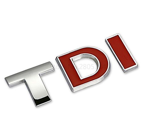 TDI Badge Emblem Decal Stickers Logo for Volkswagen VW Polo Golf Jetta Passat b5 b6 GTI Touran Bora Car styling car accessories (T silver DI red)