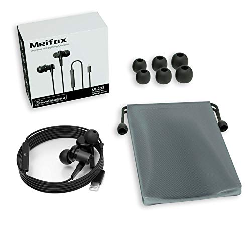 Lightning Headphones with Connector, Microphone MFi Certified Wired