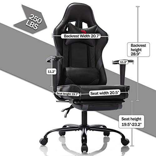 Rimiking Ergonomic Gaming Chair with Footrest Adjustable Swivel