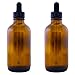 Amber Glass Bottles with Glass Droppers - 2 Each - 4 Oz Capacity