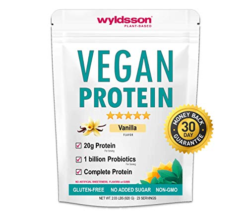 EarthChimp Organic Vegan Protein Powder - with Probiotics - Non GMO, Dairy Free, Non Whey, Plant Based Protein Powder for Women and Men, Gluten Free - 26 Servings 32 Oz (Vanilla)