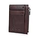 Dinghao RFID Front Pocket Wallet Card Holder for Men Leather Coin Case Zip Purse