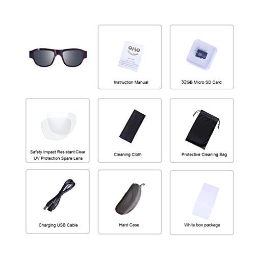 OhO Video Sunglasses, Ultra Full HD Camera with Builtin Memory UPhoto