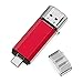 Kootion Dual Flash Drive 32GB USB-C/Type-C/USB3.1 + USB 3.0 OTG Jump Drive for USB C Smartphones, Samsung Galaxy S9, Note9, S8, S8 Plus, LG G6, Google Pixel XL, Tablets and New MacBook, Red