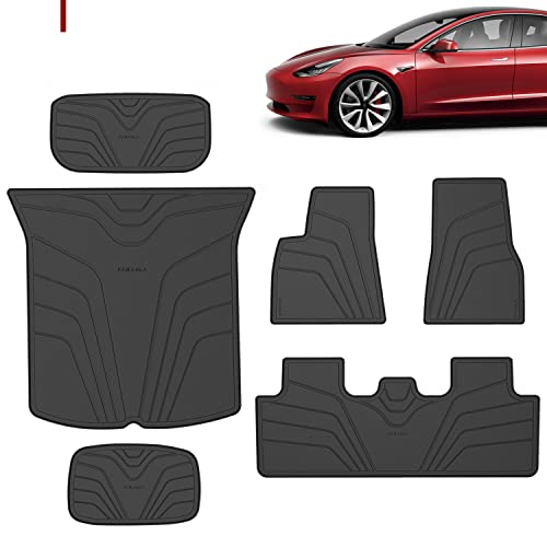 Farasla All Weather Cargo Mats for Tesla Model Y 2020 2021 2022 (Set of