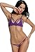 Avidlove Women's Sexy Strappy Lingerie Set Open Cup Lace Bra Panty Set Lace Babydoll Bodysuit Set