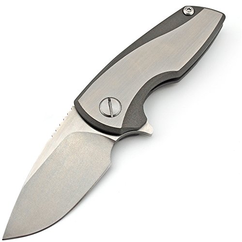Gnome pocket titanium knife folding flipper d2 steel