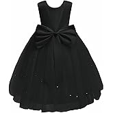 Mokpi Flower Girls Wedding Dress Princess Birthday Party Satin V-Back Ball Gown Prom