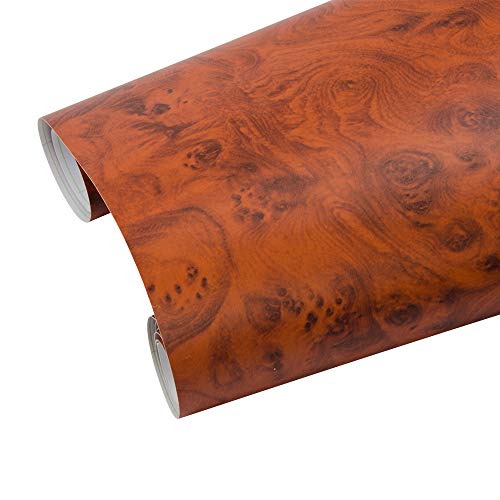 HOHO High Gloss Wood Grain Textured Vinyl Wrap Sticker Decal Car Interior Furniture Office(124cmx50cm) - Thumbnail 7