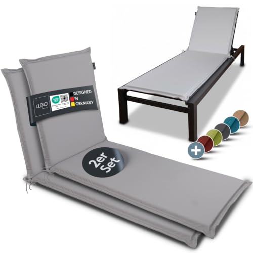 LILENO HOME Sonnenliege Auflage als [2er Set - Rollliege] in Grau