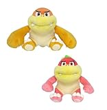Set of 2 - Little Buddy Super Mario All Star - Yellow Boom Boom & Pink Pom Pom Plush