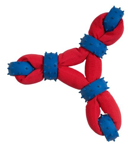 Boss Pet Chomper Gladiator Tuff Triangle Ring Tug for Pets, Red