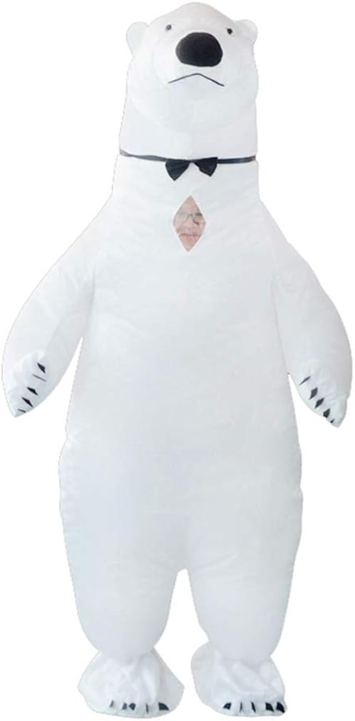 SIREN SUE an Inflatable Polar Bear Costume for a Halloween Performance White, Large