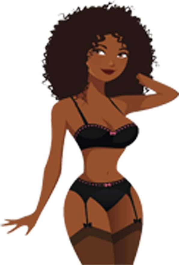 Amazon Com Sexy Woman Of Color In Lingerie Cartoon Vinyl Decal Sticker 8 Tall Arts Crafts Sewing