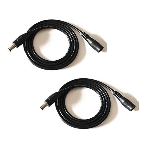 2PCS 3.28ft Black 5.5mm x 2.1mm DC Plug Extension Cable for Power Adapter 12v dc Extension 5.5mm