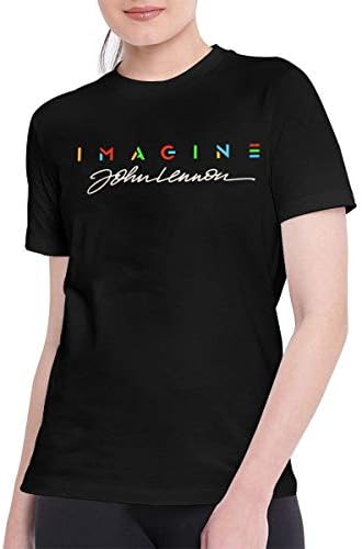 Sportswear Men's Short Sleeve Shirt, T Shirts for Women Fashion John Lennon Tshirt Black