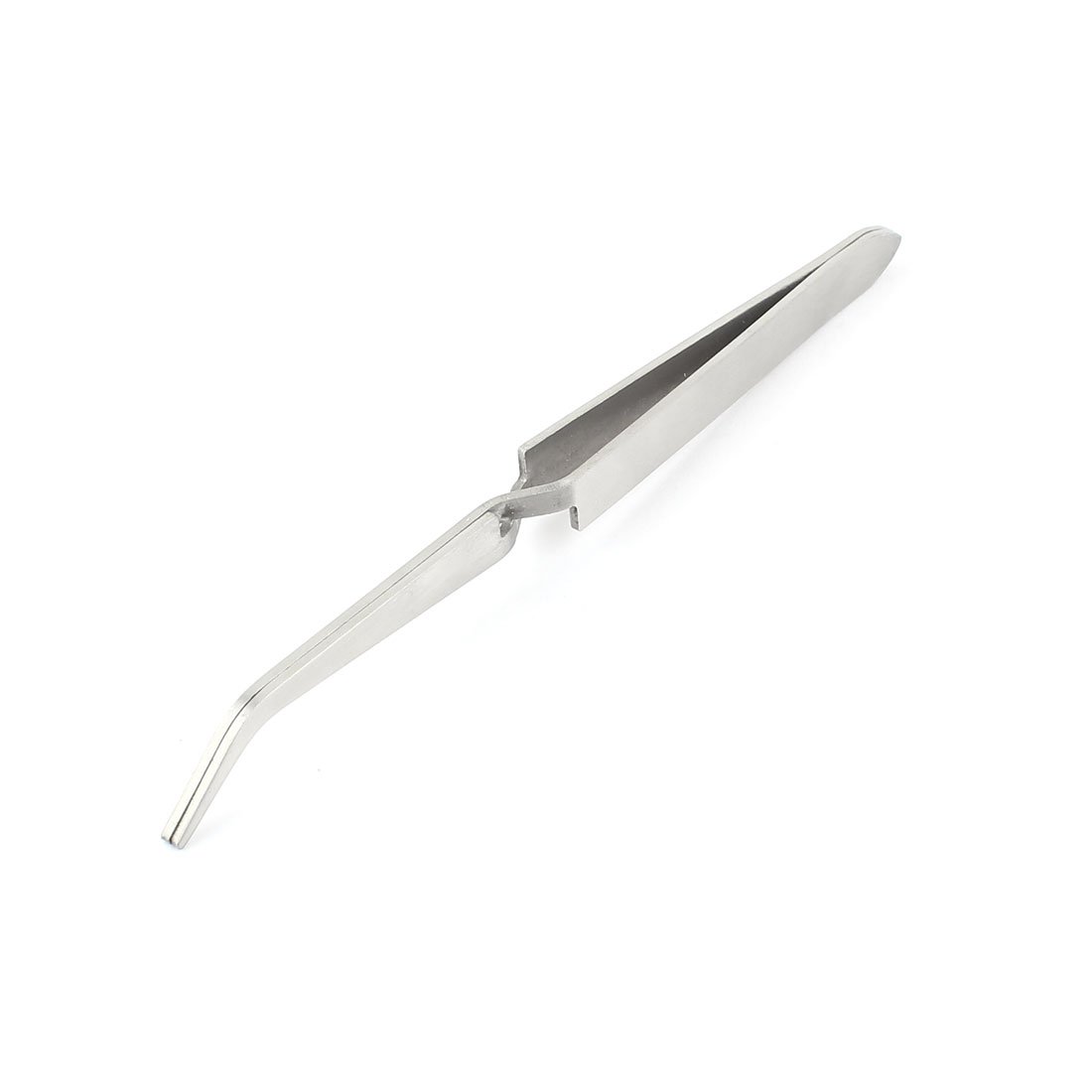 Sourcingmap Stainless Steel Pointed Tip Bent Nose Tweezer Repair Tool Silver Tone