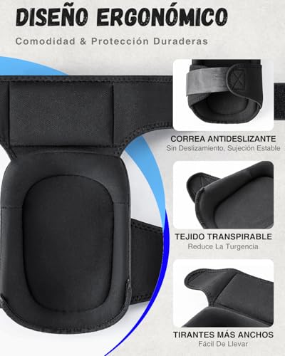 IPSXP Working Knee Pads, Professional Knee Pads for Work, Precision Gel Knee Pads, for Construction, Gardening, with Strong Double Straps and Easy Fixing
