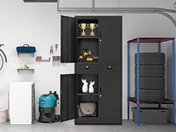 BESFUR Metal Cabinet, Garage Storage Cabinet with