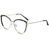 Firmoo Blue Light Blocking Glasses,Anti Eye Strain Anti Headache UV Cut, Cateye Computer Reading Glasses with magnification