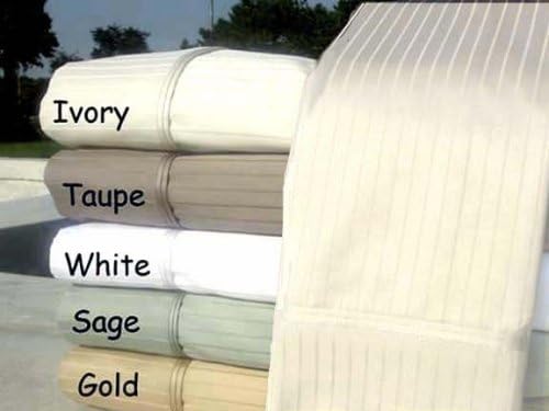 MARRIKAS 1000TC Egyptian cotton quality QUEEN IVORY PIN STRIPE Duvet Cover Set