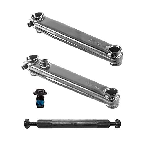 SE Bikes CRANKARM Set BMX V-Ridge CROMO 175 3PC 19mmx8T Spline w/BB AXLE (Chrome)