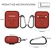 Airpods Case, Airpods Accessories Kits, 2 Packs Protective Silicone Cover Skin Apple Airpods Anti-Lost Airbag Belt,Airpods Ear Hook for Apple AirPods 2nd 1st Generation (Black+Red)