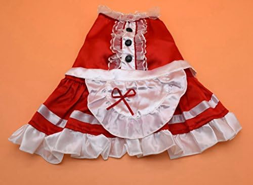 Visky Dog Cat Apparel Maid Party Dress Pet Halloween Costumes-(Red, Double Extra Large)