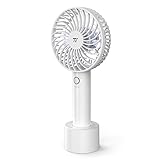 TaoTronics Mini Handheld Fan, Personal Portable Fan with 2000mAh Rechargeable Battery, USB Rechargeable Fan, 4 Speed Settings and Memory Function for Home, Office & Travel Use (White)