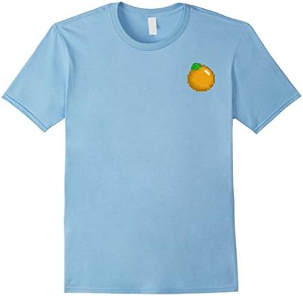 Men's Pixelated Orange T-Shirt - 8 Bit Orange Medium Baby Blue
