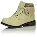 Women's DailyShoes Combat Style Lace Up Sweater Top Ankle Bootie With Pocket for Credit Card Knife Money Wallet Pocket Boots, 9,Beige PU,9 B(M) US
