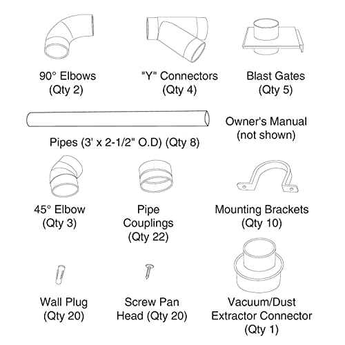 POWERTEC 70259 Dust Collection Fittings Network Shop Dust Collector