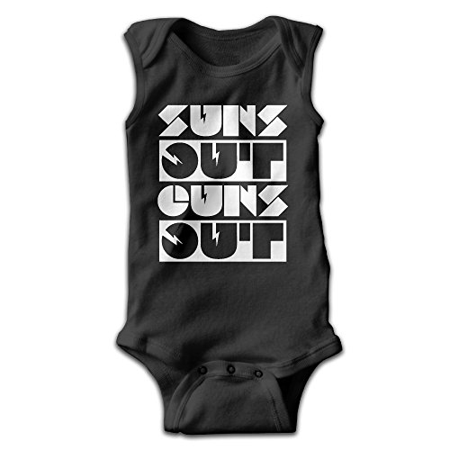Suns Out Guns Out Infant Baby Clothes Sleeveless Bodysuits One Pieces Summer Romper Black