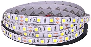 LED Strip Lights 5050 Cool White Non-waterproof IP30 16.4Ft 5M Flexible LED Tape For Gardens/Homes/Kitchen/Cars/Bar 12V TARGOPOP