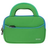 7-8 inch Tablet Sleeve, Evecase 7~8 inch Tablet Ultra-Portable Neoprene Zipper Carrying Sleeve Case Bag with Accessory Pocket - Green/Blue