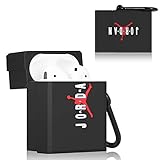 Joyleop(Black Shoebox) Compatible with Airpods 1/2 Case Cover, 3D Cute Luxury Funny Fun, Silicone Airpod Stylish Chic Character Keychain Skin, Girls Boys Teens Men,Cases for Air pods 1& 2