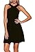 Women's Sexy Summer Casual Dress Pure Color Personality V Neck Sleeveless Party Midi Flared Tank