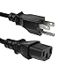 DTOL 5' 18 AWG 3 Prong Universal Standard AC Power Cord Connector Power Cables