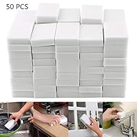 50-Pack Magic Cleaning Sponges Eraser, Household Sponge Eraser Cleaner Foam Cleaning for Kitchen, Furniture, Car, Leather