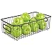 mDesign Metal Farmhouse Kitchen Pantry Food Storage Organizer Basket Bin - Wire Grid Design - for Cabinets, Cupboards, Shelves, Countertops - Holds Potatoes, Onions, Fruit - Large, 4 Pack - Bronze