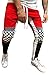 Hakjay Mens Skinny Fit Track Pants Striped Sweatpants with Pockets and Zipper Ankles