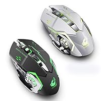 Ruiqas Wireless Gaming Mouse Rechargeable Optical Arc Touch Mouse Silent LED Backlit USB Optical Ergonomic Gaming Mouse for PC Laptop Computer (Color : White)