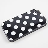 niceEshop Black & White Polka Dot Flex Gel Case for Iphone 4 & 4S