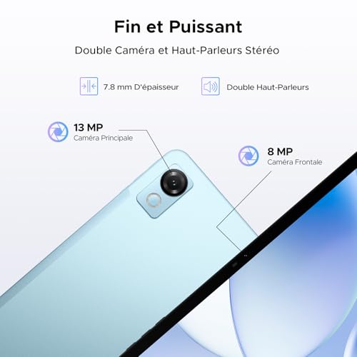 POPUX P12 12 Inch Tablet 2.4K, Android 16 Tablet with Gemini AI, 48GB+128GB/2TB, T7280 Octa-Core, 120Hz Display, 10000mAh, 13MP+8MP, Face ID, Widevine L1, Tablet with Keyboard, Stylus, Blue