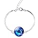 JIAYIQI Men Fancy Galaxy Outer Space Jewelry Hollow New Moon Crystal Cabochon Necklace Earrings Bracelet Set