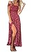 Women's Vintage Floral Print Off Shoulder Split Tube Long Party Maxi Dress