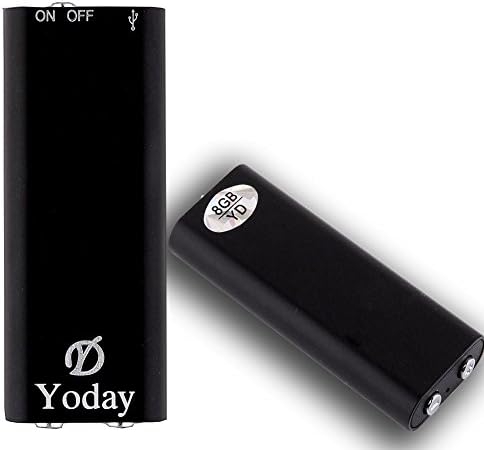 Yoday Digital Voice Recorder 8GB USB Flash Drive - Multifunctional Rechargeable Mini Audio Recording Device MP3 Player with Wired Earpiece